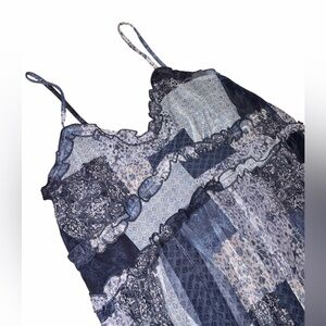 Arizona Blue/White Patchwork Maxi Dress